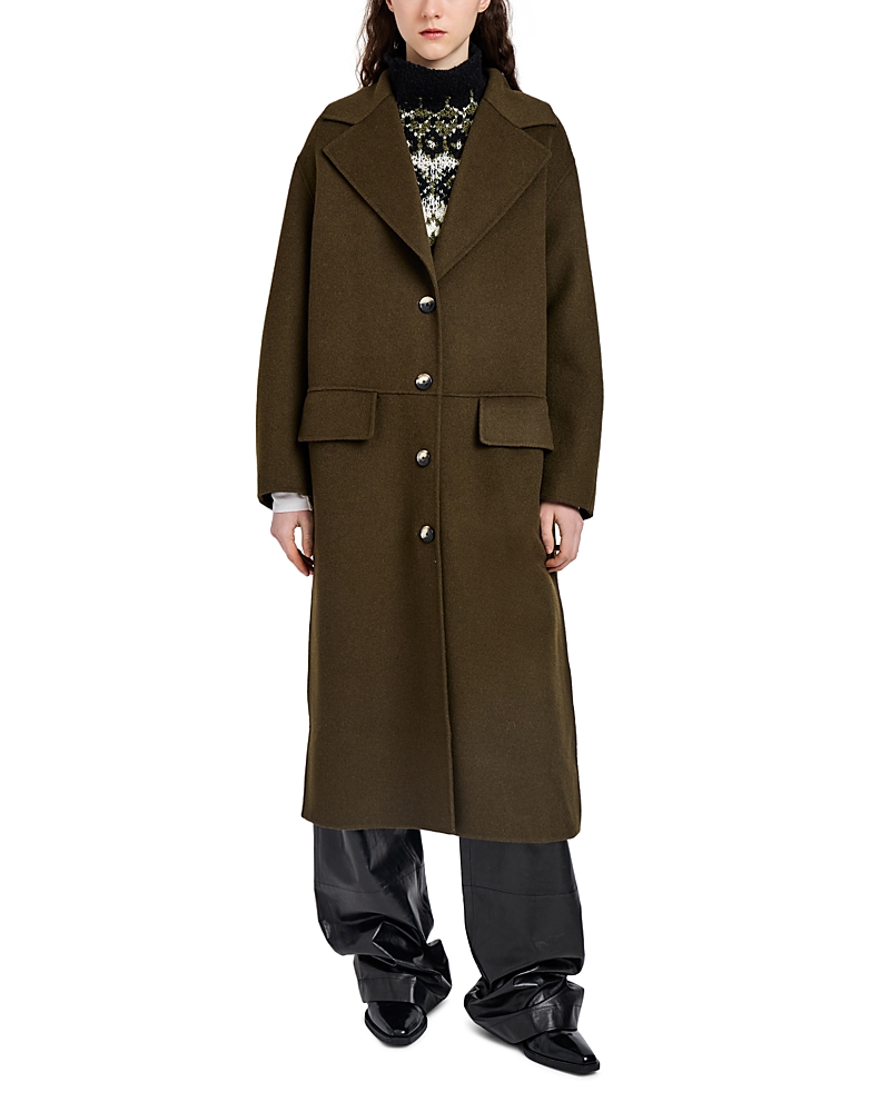 Proenza Schouler White Label Tammy Coat In Double Face Wool In Brown