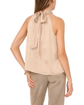 High Neck Tie Neck Blouse 