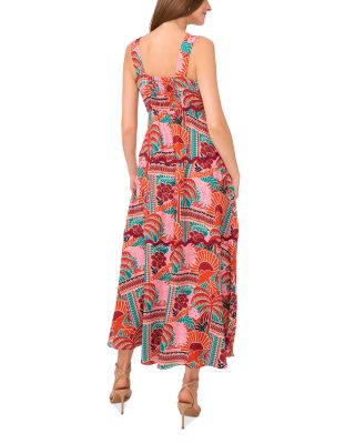 Rickrack Trim Tiered Maxi Dress