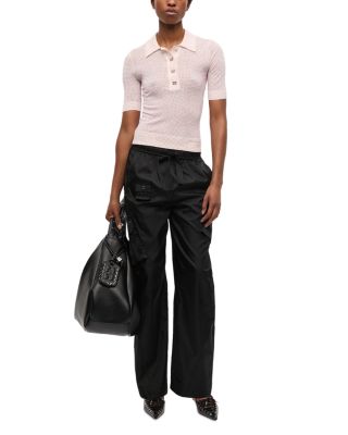 Sheer Printed Polo Shirt