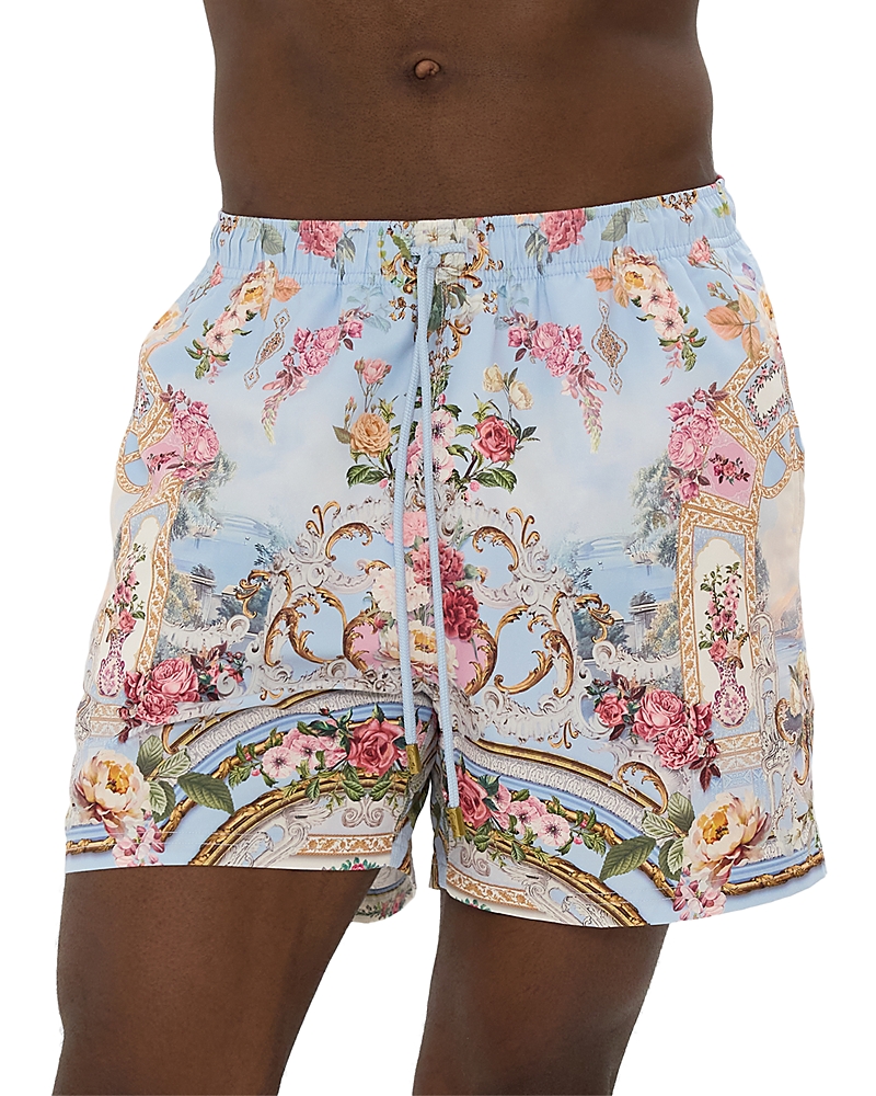 Camilla Floral-print Drawstring Shorts In Multi