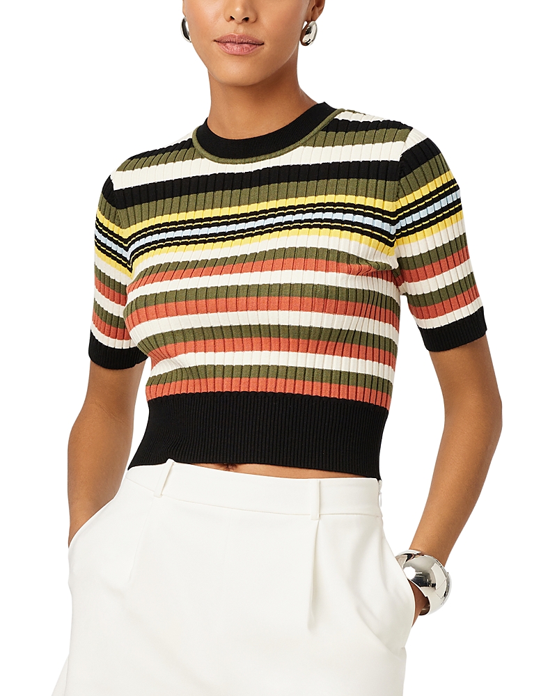 Toccin Nyla Striped Short-sleeve Sweater In Multi