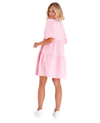 Waterfall Tie Waist A-Line Maternity/Nursing Wrap Dress