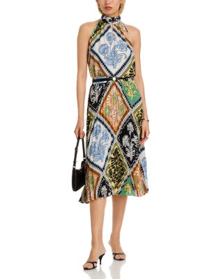 Pull On Pleated Printed Skirt