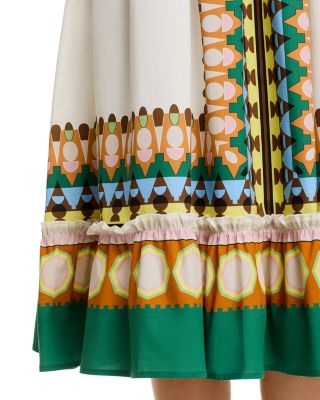 Printed Square Neck Midi Dress