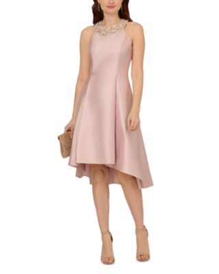 Pearl Halter Collar Mikado Dress