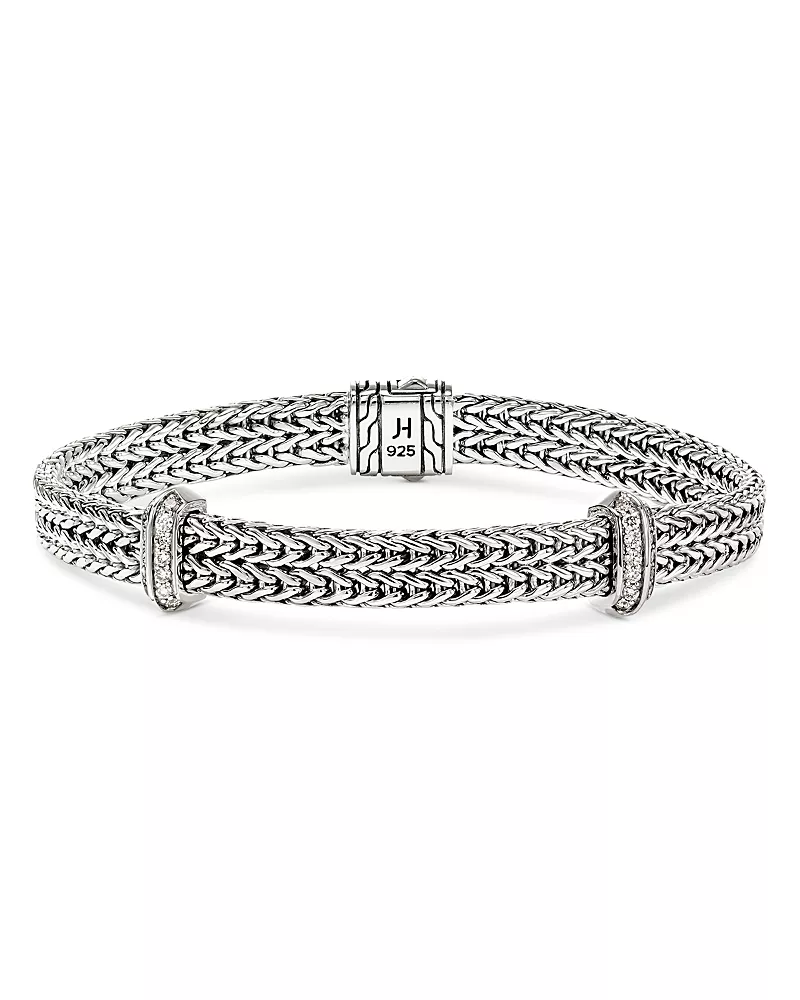 John Hardy Sterling Silver Diamond Icon Link Bracelet