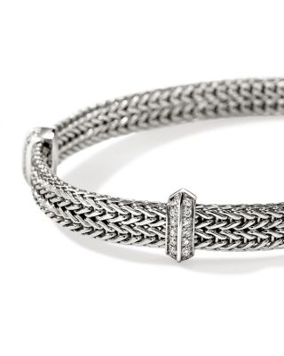 Sterling Silver Diamond Icon Link Bracelet