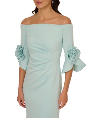 Rosette Scuba Crepe Gown