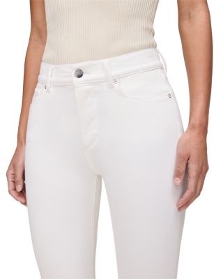 Mara Straight Mid Rise Instasculpt™ Ankle Jeans in White