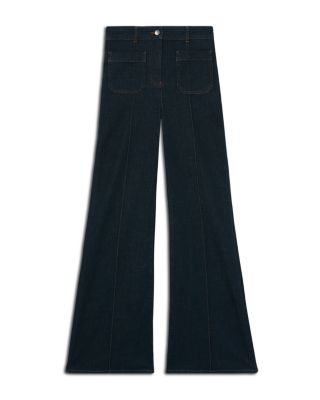 Sakura High Rise Flare Jeans in Dark Blue