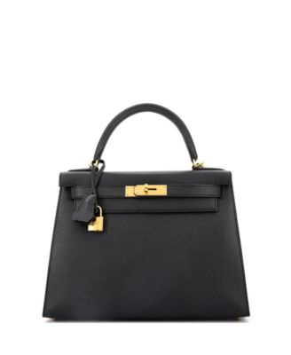 Pre-Owned HERMÈS - Kelly 28 Handbag Black Epsom with Gold Hardware