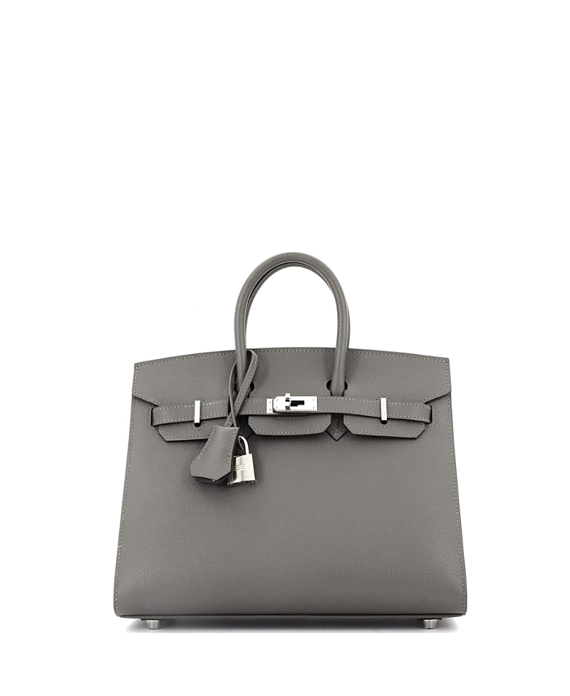 Pre-owned Pre-owned Hermes Hermes Birkin 25 Handbag Grey Epsom With Palladium Hardware In Gray
