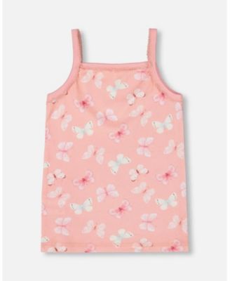  Girls' Printed Organic Butterflies Cotton Tank Top - Little Kid, Big Kid