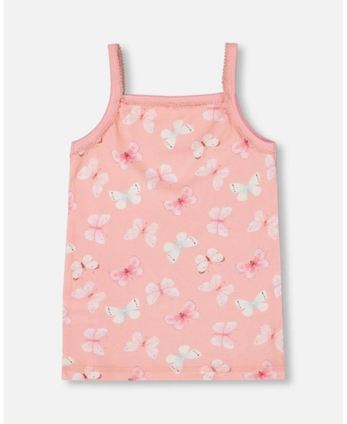 Girls' Printed Organic Butterflies Cotton Tank Top - Little Kid, Big Kid