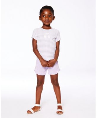  Girls' Crinkle Top with Applique Checkered - Big Kid