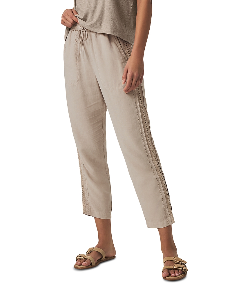 Splendid Angie Straight Leg Linen Blend Drawstring Pants In Neutral
