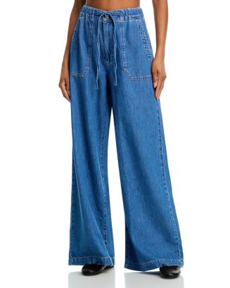PAIGE Rumi High Rise Wide Leg Jeans in Nimes | Bloomingdale's Women