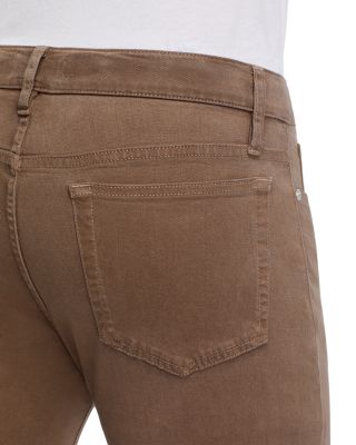 L'Homme Slim Brushed Twill Pants in Latte Brown