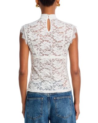 Mock Neck Lace Tank Top - Exclusive