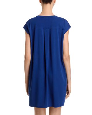 Crinkled Jersey Crewneck Elbow Sleeve Top