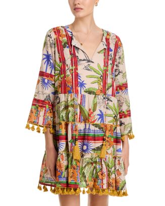 Lucky & Coco Printed Split V Neck Dress | Bloomingdale's Women