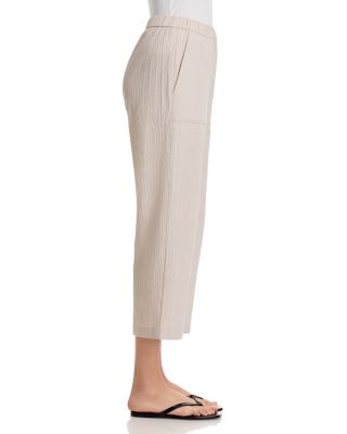 Stretch Jersey High Waisted Tapered Ankle Pants