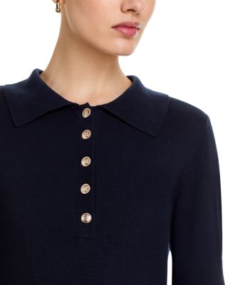 Ribbed Polo Sweater
