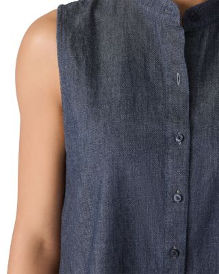Mandarin Collar Sleeveless Shirt