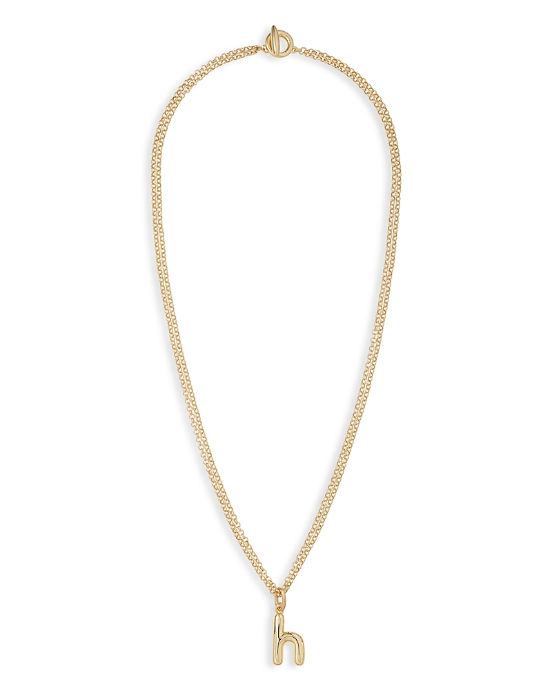 Roxanne Assoulin Puffy Initial Double Chain Pendant Necklace, 26 · OS
