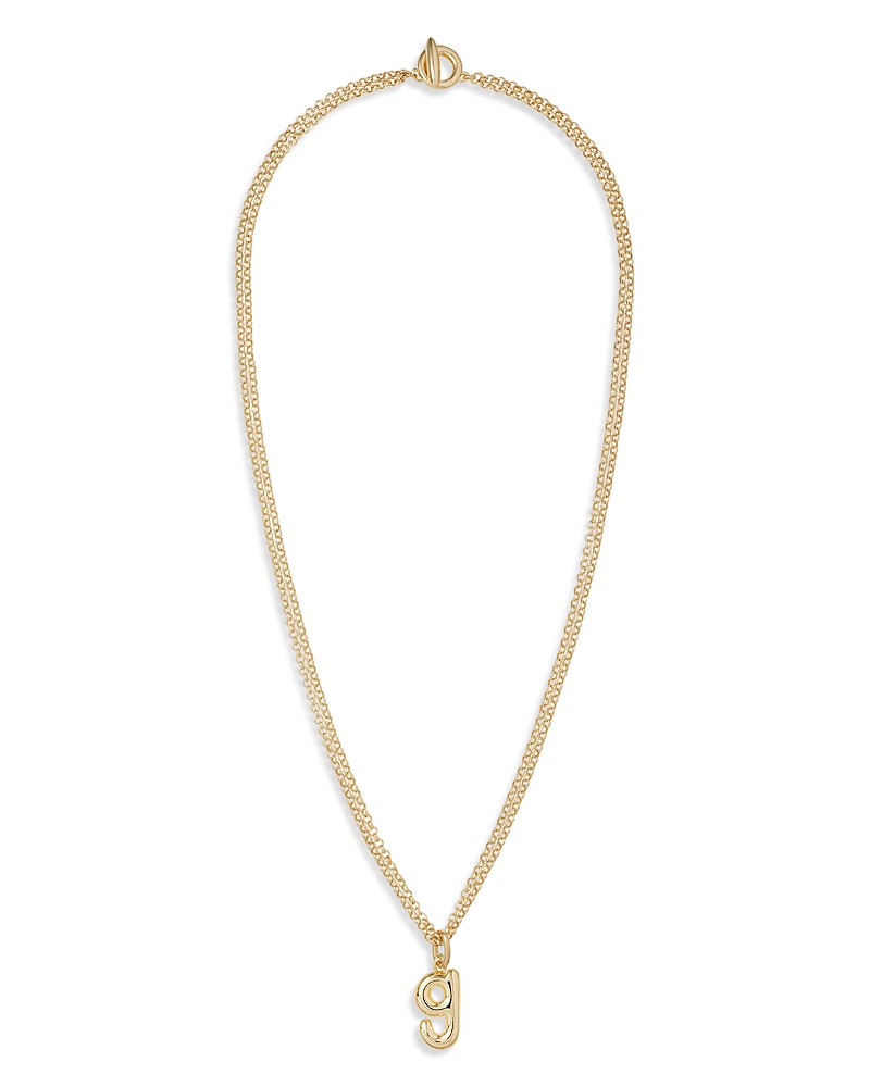 Roxanne Assoulin Puffy Initial Double Chain Pendant Necklace, 26