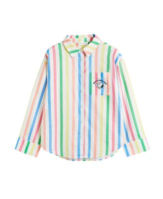  Women's  Linen Snoopy Stripe Shirt
