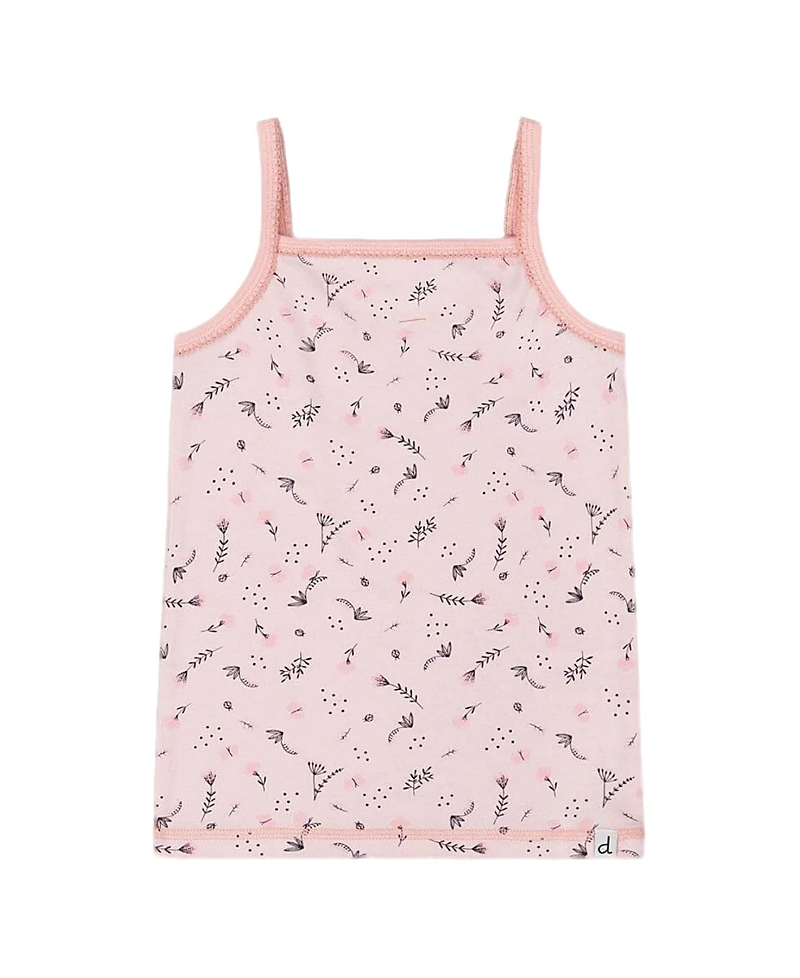Deux Par Deux Girls' Printed Organic Cotton Flowers Tank Top - Little Kid, Big Kid