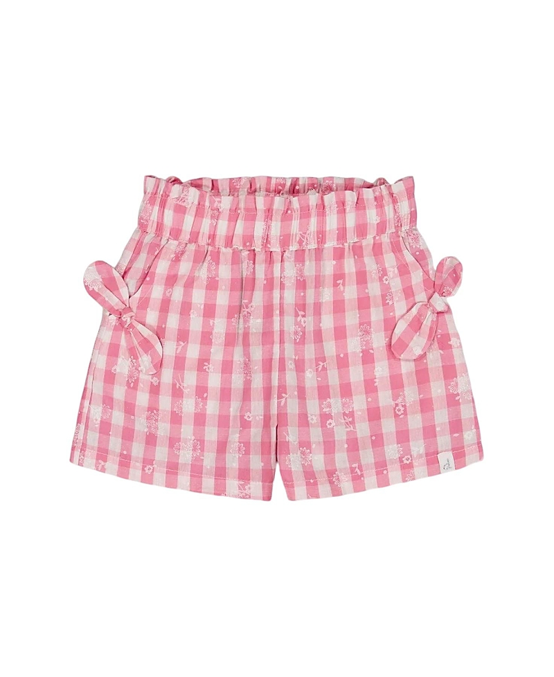 Deux Par Deux Girls' Smocked Waist Short With Knots - Little Kid