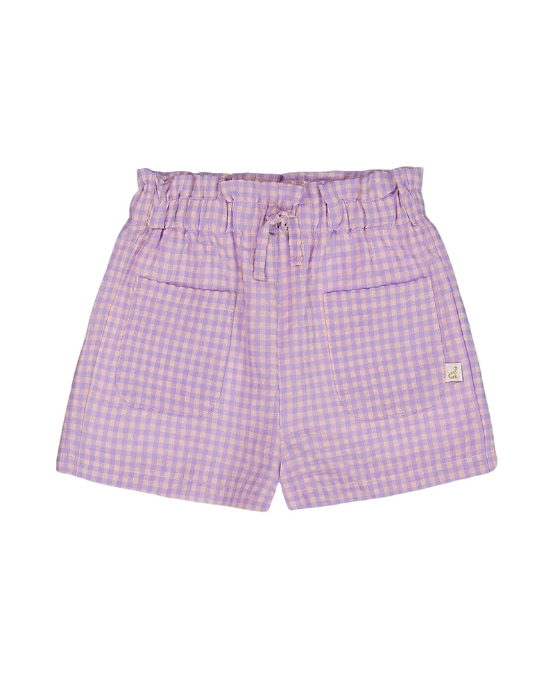 Deux Par Deux Girls' Printed Gingham Short - Little Kid
