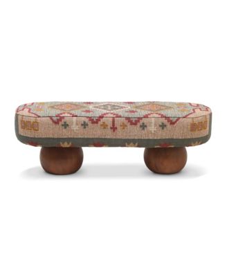 Rizi Textured Wool Upholstered Bench