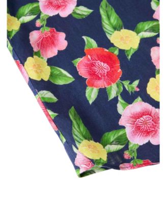 Morgan Floral Print Linen Short Sleeve Shirt