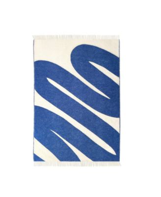 Swirl Cobalt Blanket, 4.25' x 6.5'