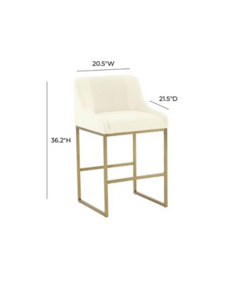 Lisa Pleated Velvet Counter Stool