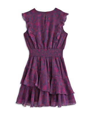 Girls' Paisley Flutter Chiffon Mini Dress, Little Kid, Big Kid - Exclusive