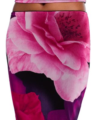 Floral Mesh Midi Skirt - Exclusive 