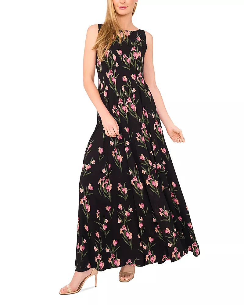 Ted Baker Sleeveless Pleated Boat Neck Maxi Dress