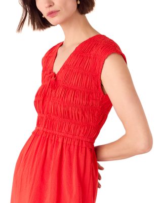 Petite Shirred Bodice Midi Dress 