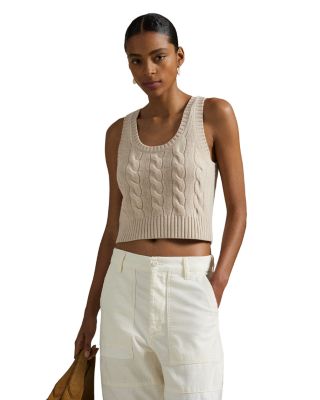 Cable Wool Cashmere Sleeveless Sweater
