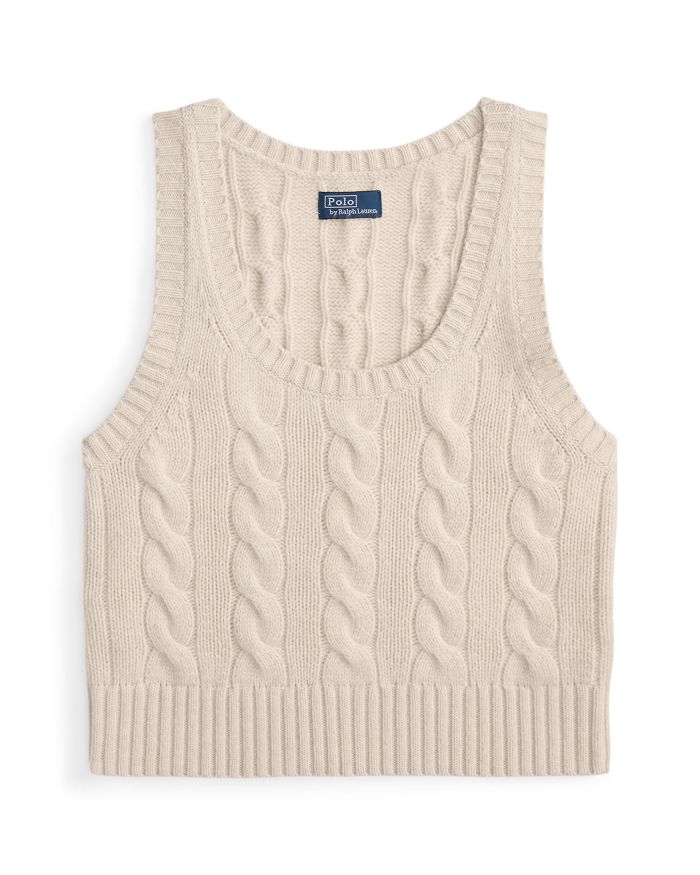 Cable Wool Cashmere Sleeveless Sweater