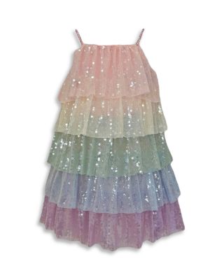 Girls' Rainbow Tiered Sequin Dress - Little Kid, Big Kid