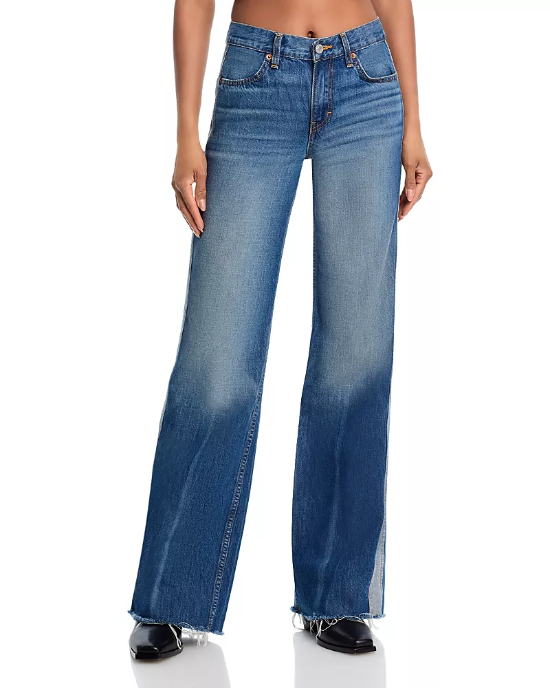 Re/Done Mid Rise Track Californian Jeans in Viper Blue