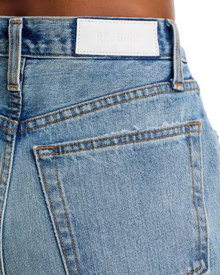 High Rise Wide Leg Cuffed Jeans in Vintage Biker Blue