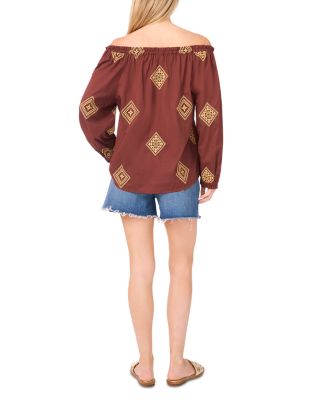 Button Up Off-the-Shoulder Top