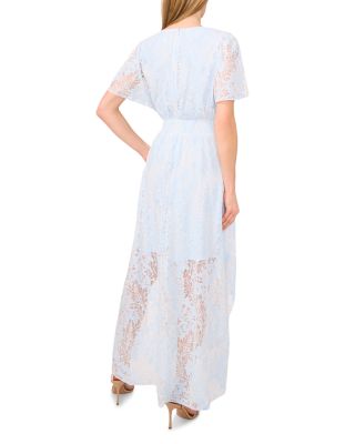 Smocked Waist Flutter Sleeve Dress